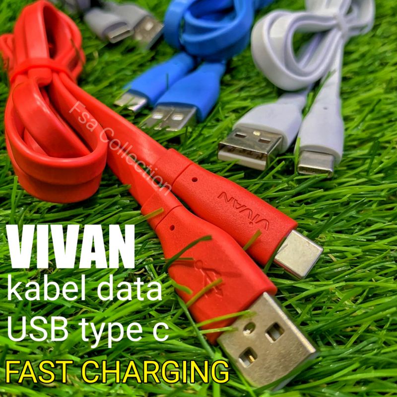 Kabel Data Vivan Type c 2.4A CBC100 Kabel Charger Vivan Tipe C fast charging