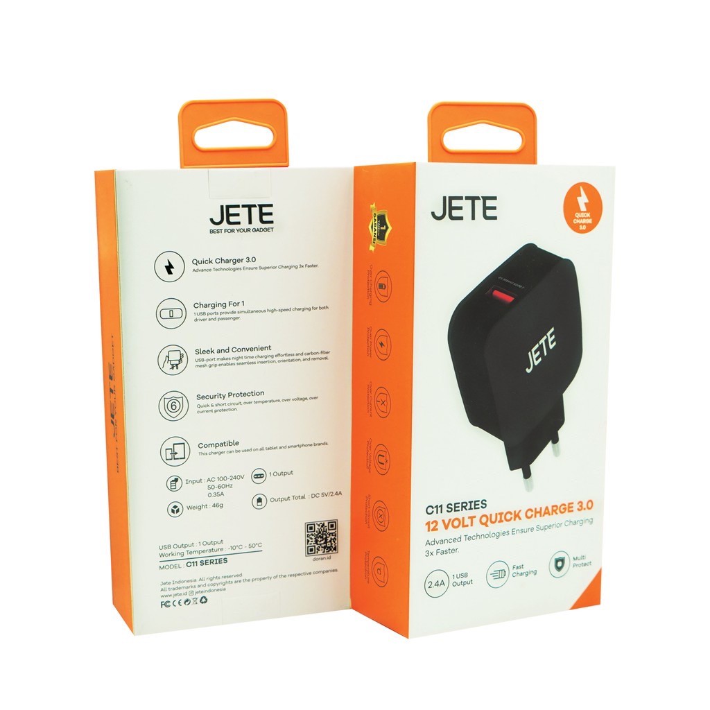 Kepala Charger / Travel Adaptor Fast Charge Jete C11 Series