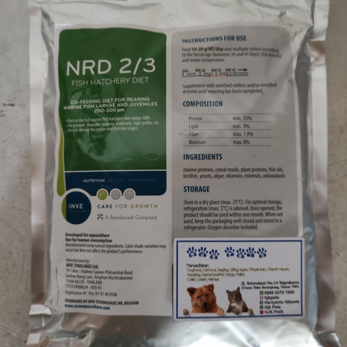 NRD 2/3 Pelet Makanan Ikan Fish Hatchery Diet 1 kg 1000 gram cupang