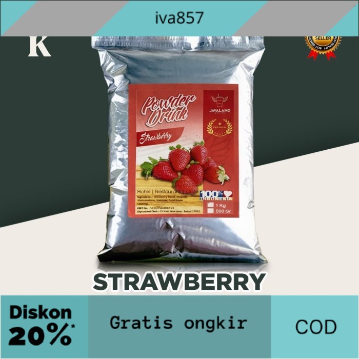 

PROMO Bubuk Minuman Premium Strawberry Javaland Grande 1kg GRATIS ONGKIR