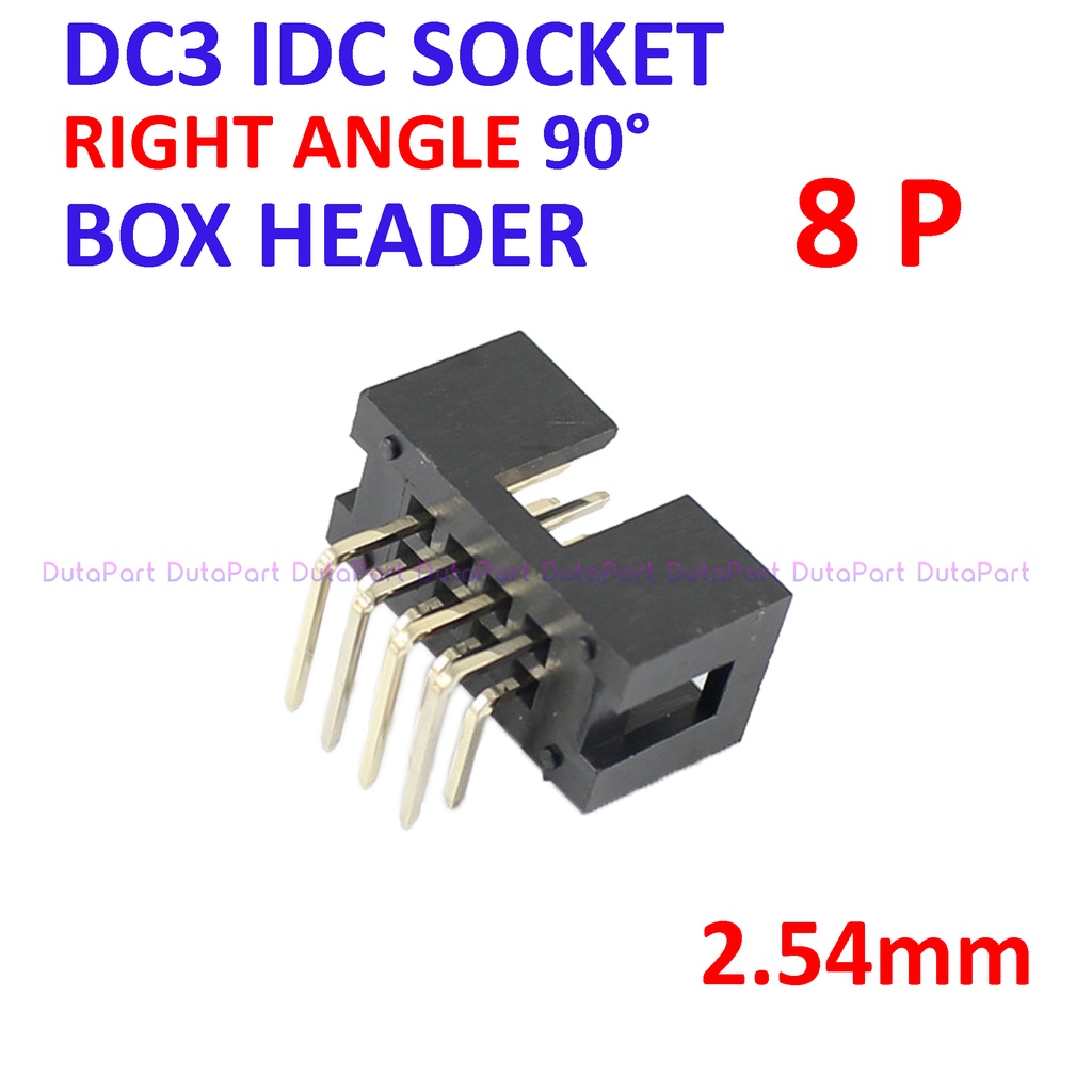 DC3-8P Socket IDC Male Right Angle Siku 8P 8 Pin 2x4 2.54mm Box Header