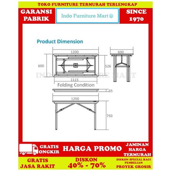 Free Ongkir Meja Kantor Kerja Tulis Staff Minimalis Chitose Ftc 6012