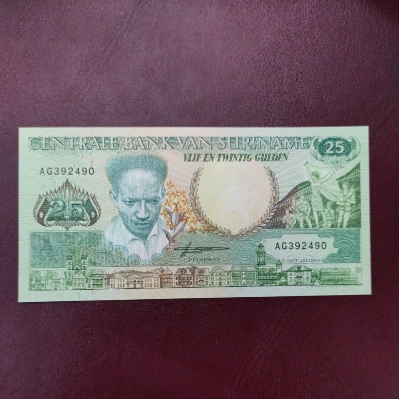 UANG ASING SURINAME 25 GULDEN