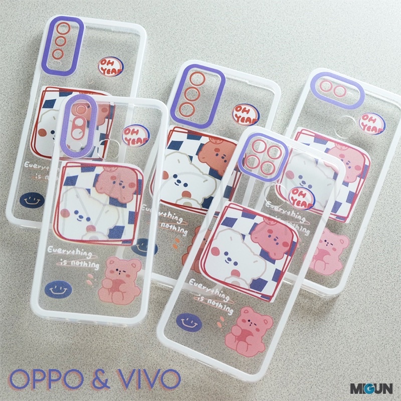 New! CHUBBY BEAR Case For OPPO REALME VIVO A12 A5S A11K A7 A3S C1 A53 A54 A15 A16 A1K C2 C12 C15 C20 C11 Y15 Y17 Y12 Y20 Y12i A74 A95 Y30 Y50 Y91 Y93 Y95 Y91C Y30 Y50