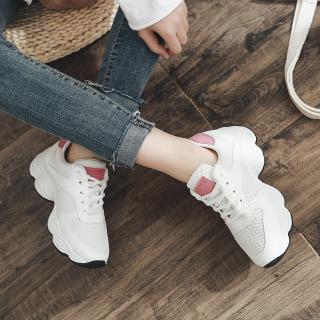  Sepatu  Sneakers Olahraga Wanita Sol  Tebal Warna Putih  