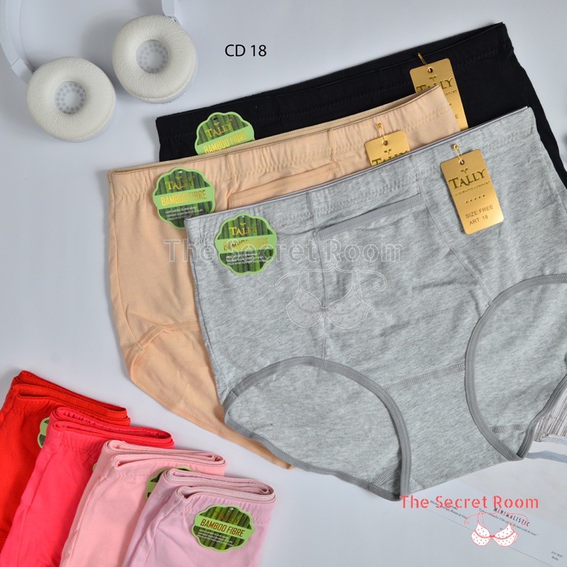 TALLY CD CELANA DALAM 17 (FIT XL) DAN 18 (FIT XXXL) I BAHAN KATUN BAMBOO | ADA KANTONG | HIGH WAIST