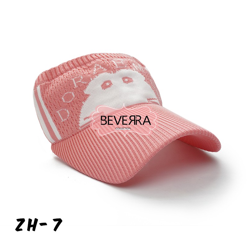 TOPI ANAK RAJUT VISOR PANTAI SUNSHADE MOTIF KARTUN BASEBALL ANTI UV ANAK KECIL LUCU LUCU - ZH-ZH7-DARK PINK