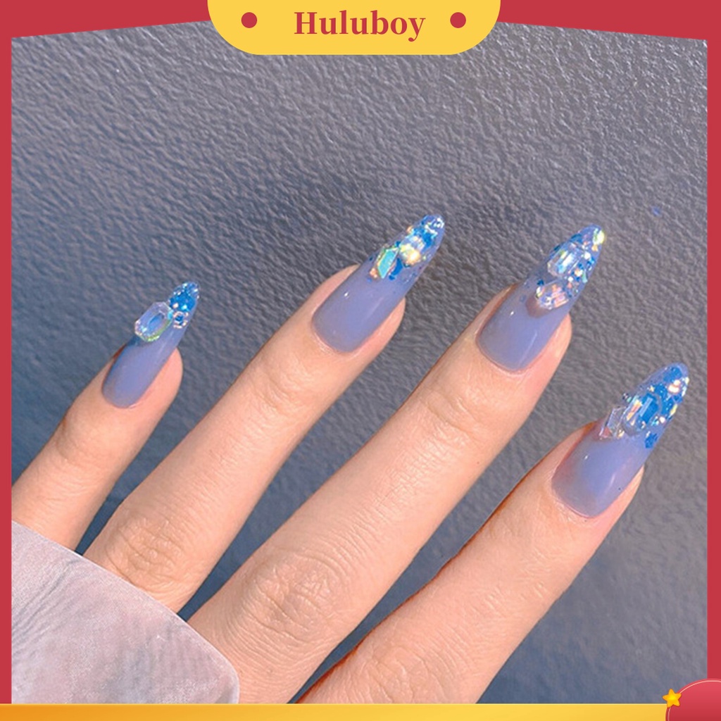 Huluboy Huluboy♡ 100 Pcs Perhiasan Kuku Berlian Imitasi Bentuk Persegi Untuk Wanita