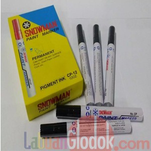 

Spidol Permanent Paint Marker Snowman Hitam Isi 12 Pcs