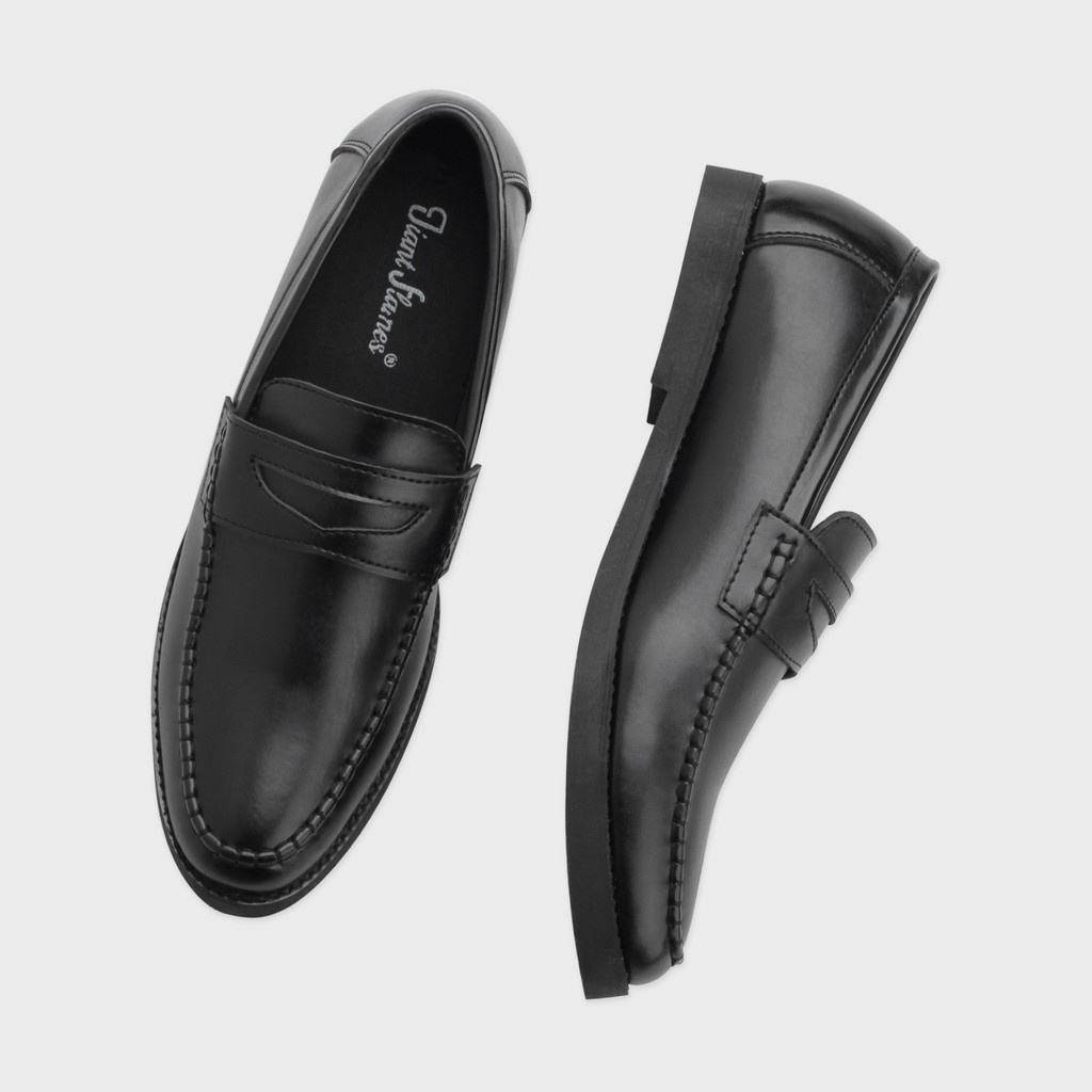 PORTE BLACK ORIGINAL x GIANT FLAMES Sepatu Loafers Full Hitam Pria Slip On Formal Casual Kerja Kantor Slop Resmi Kantoran Pesta Kondangan Selop Jalan Santai Hangout Kuliah Penny Loafer Semi Kulit Premium Big Size Jumbo Ukuran Besar 44 45 Keren Kekinian