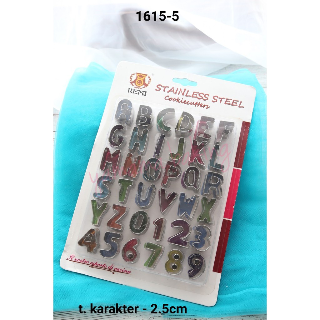 1615-5 Cutter bento fondant cookie cake huruf angka number nomor nomer yamama baking