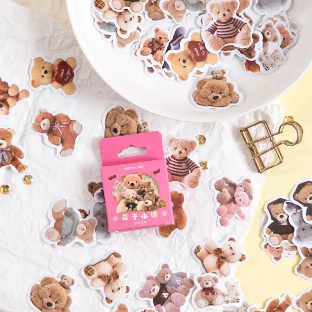 

Sticker Real Bear Doll Boneka Beruang Lucu Scrapbook DIY Bujo Planner