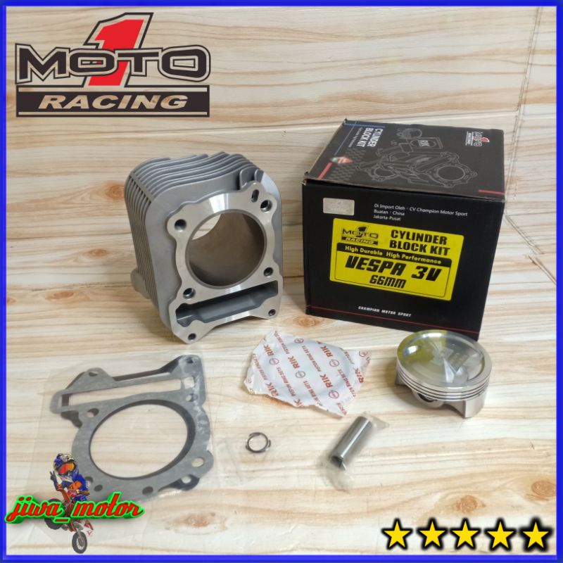 blok seher vespa matic 3V bore up 66mm moto 1 racing blok silinder bore up vespa matic 3v 66mm