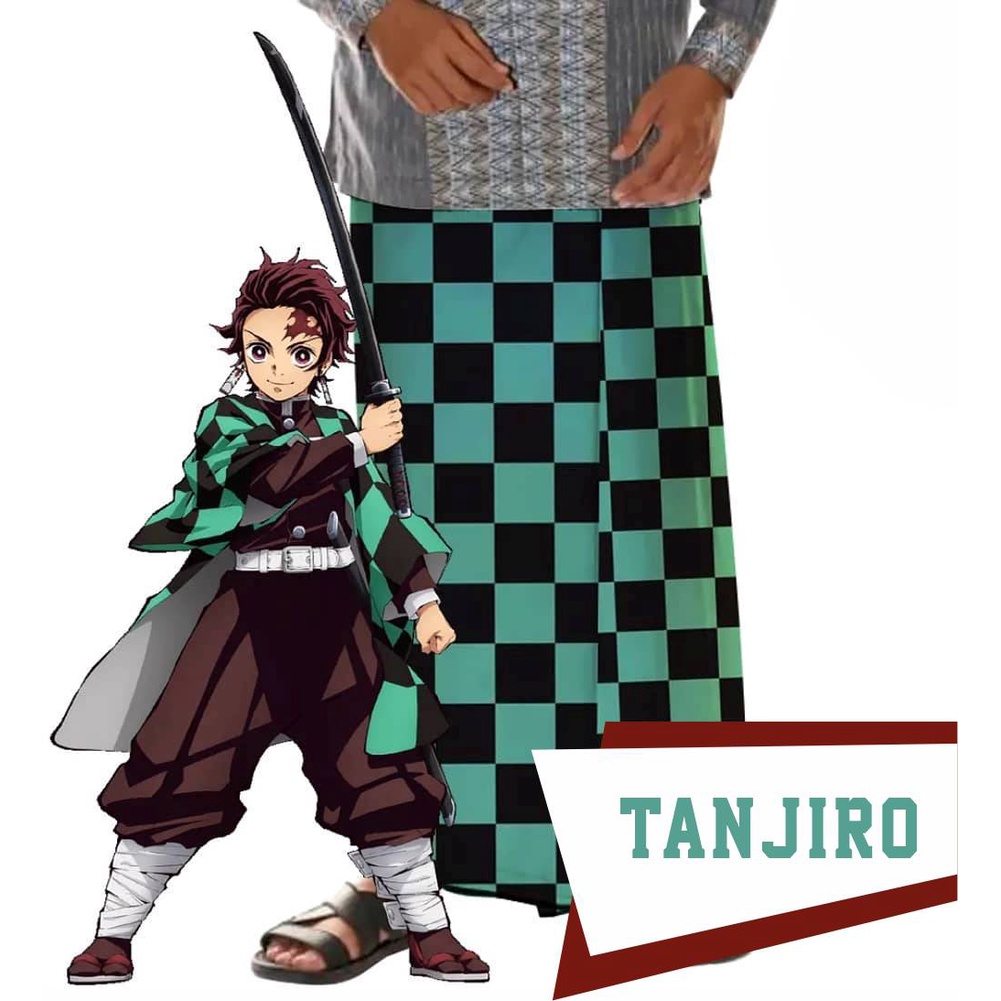 baju Sarung Samping Ibadah Wibu Anime Kimetsu No Yaiba Tanjiro Nezuko Rengoku Ginyu bisa custom