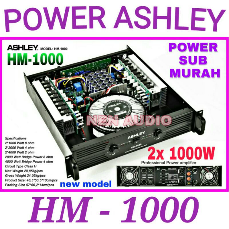 Power ashley HM1000 original HM 1000 amplifier ashley HM-1000 class H 1000W