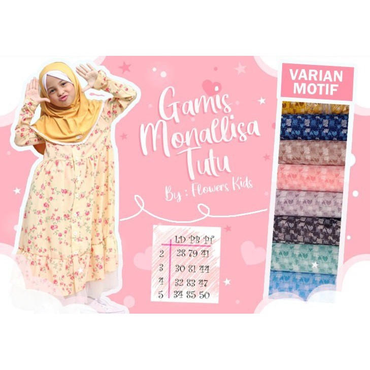 GAMIS Anak MONALLISA TUTU size 2-5 tahun BY FLOWERS KIDS