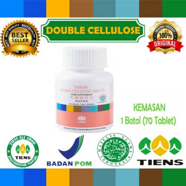Double Celullose Tiens | Obat Herbal Usus Buntu Maag Sembelit - Serat Alami Detox Pencernaan