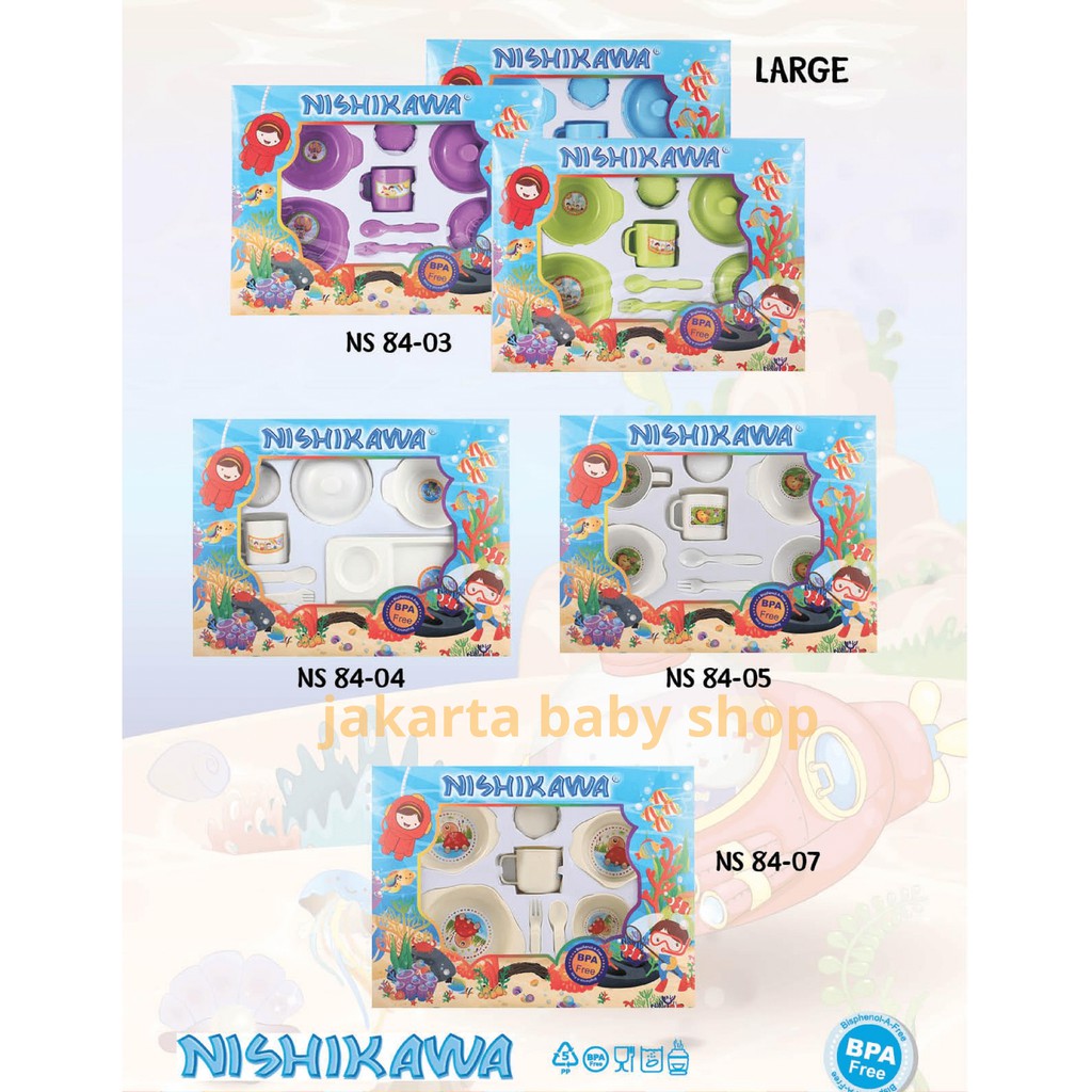 FEEDING SET  UKURAN LARGE / BESAR NISHIKAWA 861003 / SET ALAT MAKAN BAYI