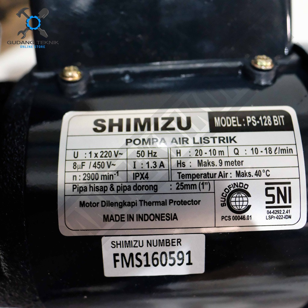 Pompa Air Shimizu PS 128 BIT - Water Pump Pompas Air Listrik 9meter Shimizu