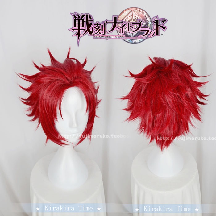 WIG COSPLAY RSW K PROJECT SUOH MIKOTO / SENGOKU NIGHT BLOOD TAKEDA SHINGEN / BASE COWOK 35CM RED