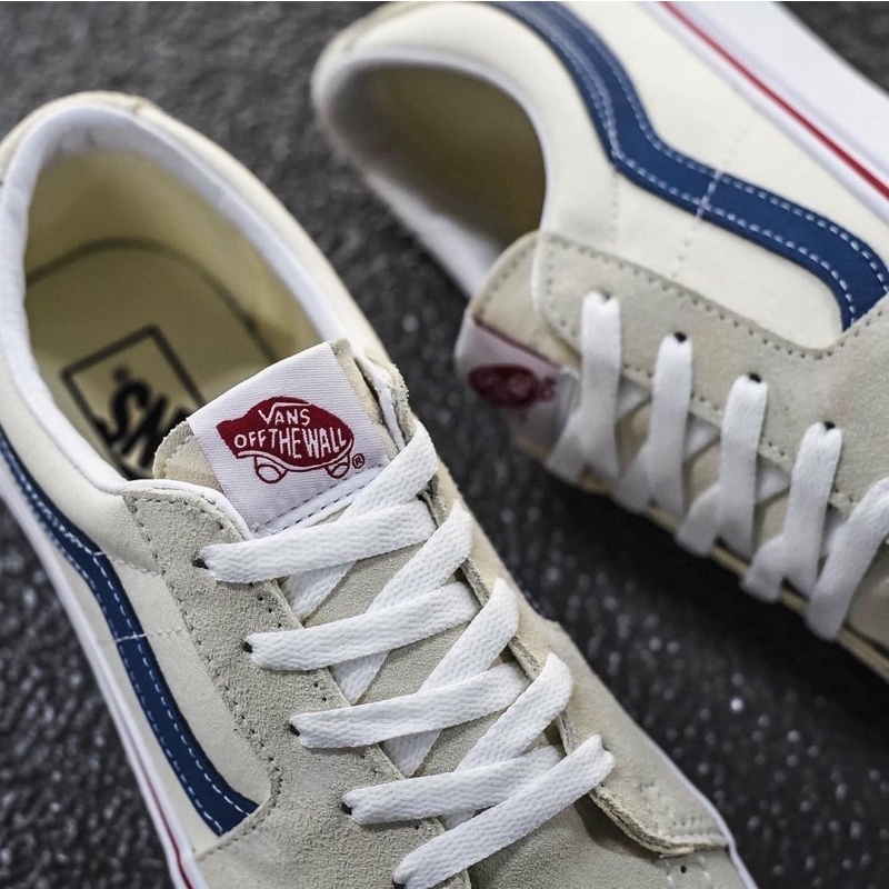 VANS SK8-LOW WHITE/NAVY CLASSIC ORIGINAL 100%