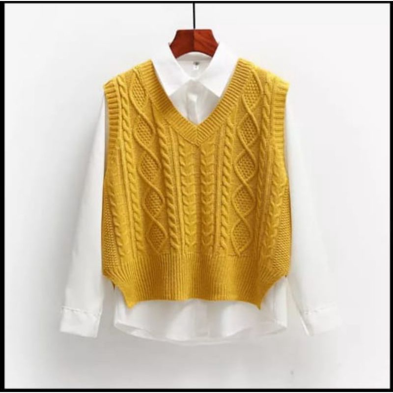 FX SHOP VEST AIKO CABLE KNIT / ROMPI RAJUT