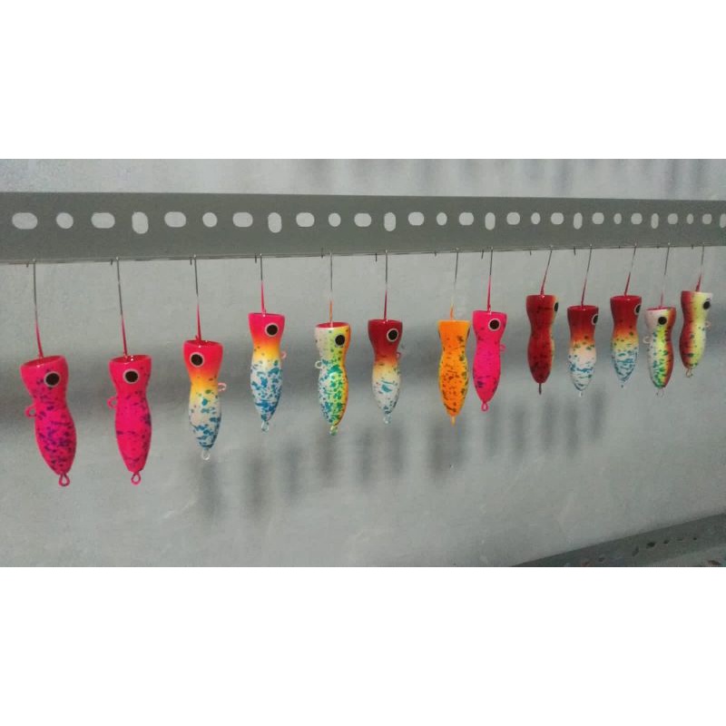 Umpan pancing mini popper pop kayu handmade lure 5 cm / 6 cm