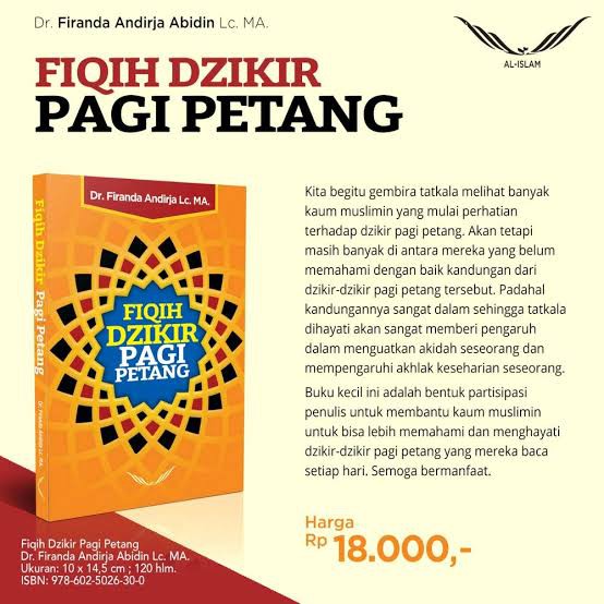 Buku Saku Fiqih Dzikir Pagi Petang Ust Firanda Andirja Shopee Indonesia