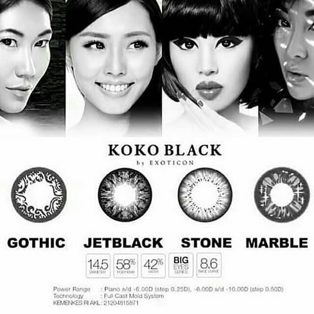 SOFTLENS KOKO BLACK MINUS (-0.50 s/d -8.00) BY EXOTICON