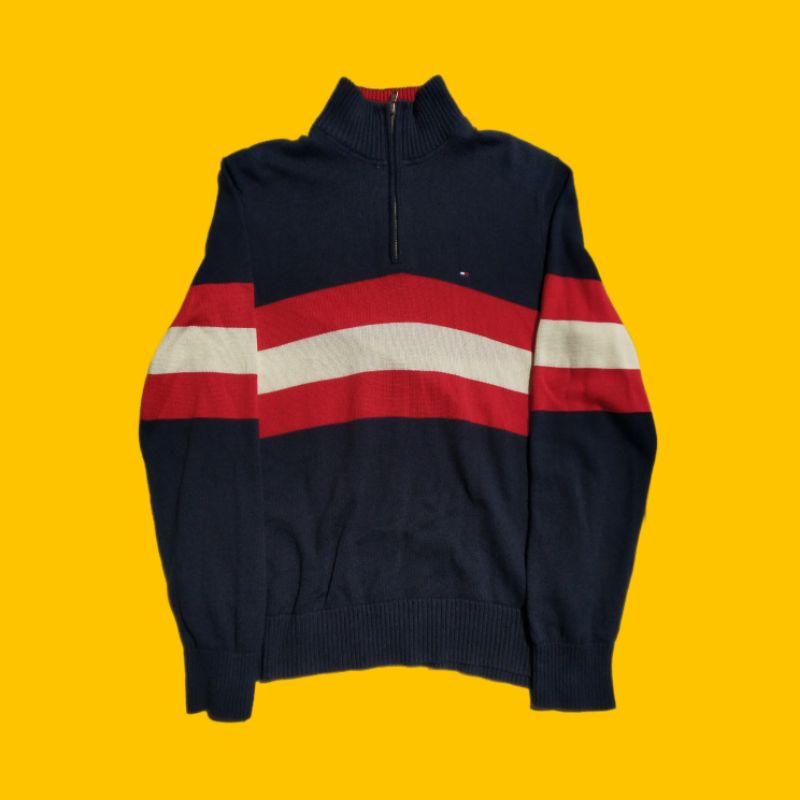 halfzip rajut casual tommy hilfiger