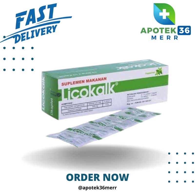 LICOKALK 500 MG TABLET VITAMIN KALSIUM 10 tab/STRIP