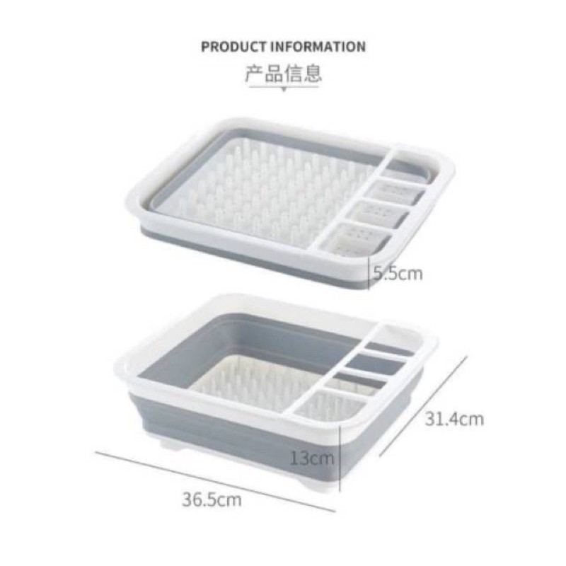 BASKOM KERANJANG RAK PIRING DAPUR LIPAT SILICONE DISH WASHING DRAINER SUPER MURAH