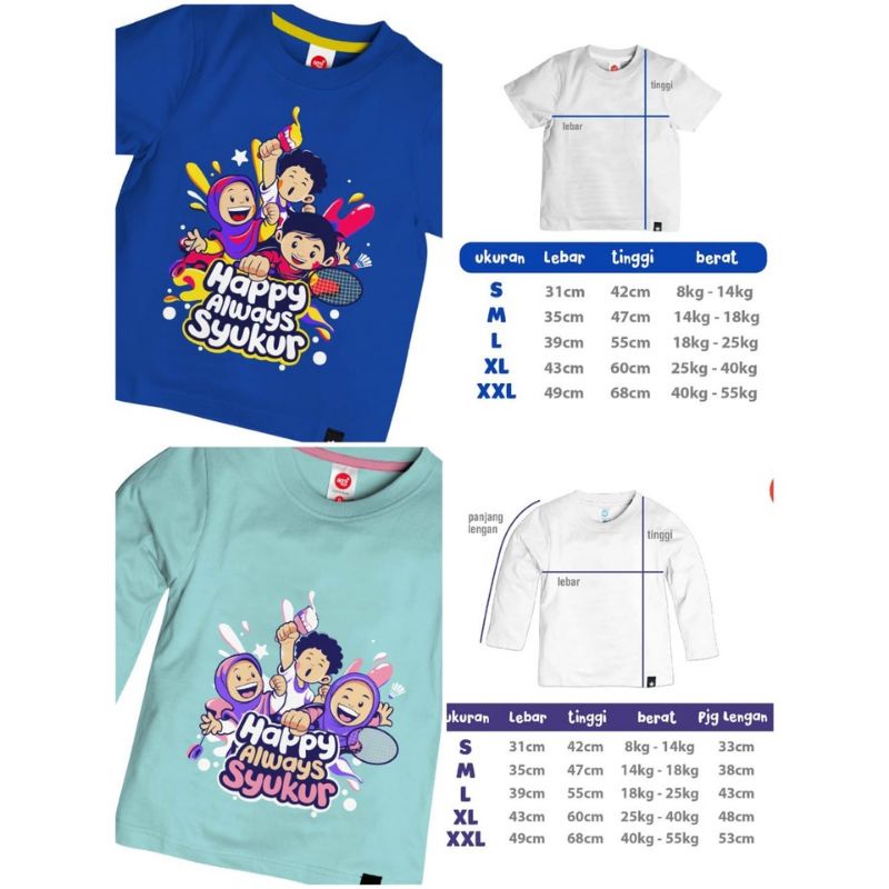 Kaos Couple Afrakids &quot;Syukur&quot; AF311 (Boy) &amp; AF312 (Girl) Size S-XXL