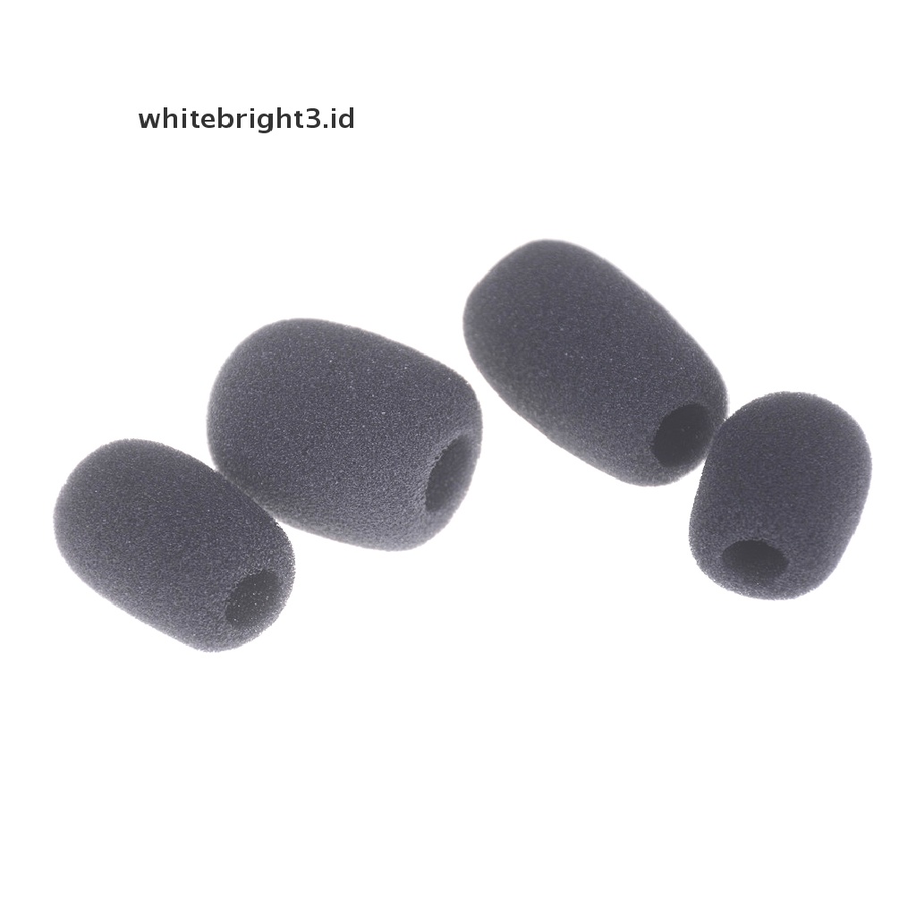 (whitebright3.id) 10pcs Busa Spons Cover Microphone / Headset Warna Hitam