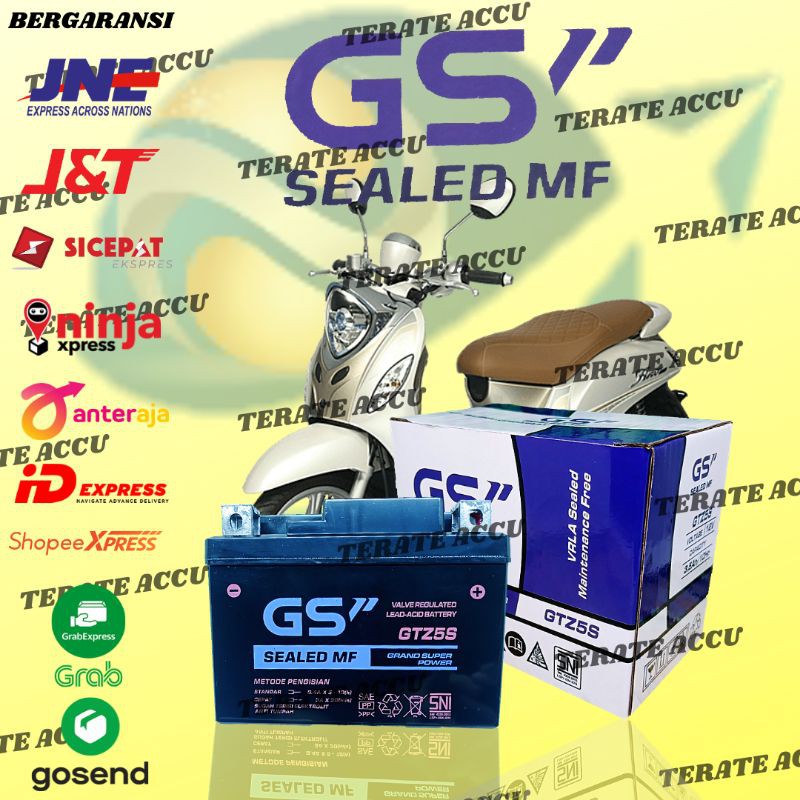 Aki Motor Full Kering GS P GTZ5S YAMAHA Fino , Freego 125 , Lexam 125