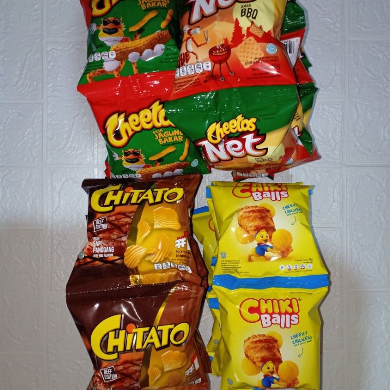 

10PCS CHIKI BALLS AYAM/KEJU ,CHEETOS/ TWIST JAGUNG NET BBQ,JETZ,CHITATO,LAYS,DORITOS,QTELA Warung Online