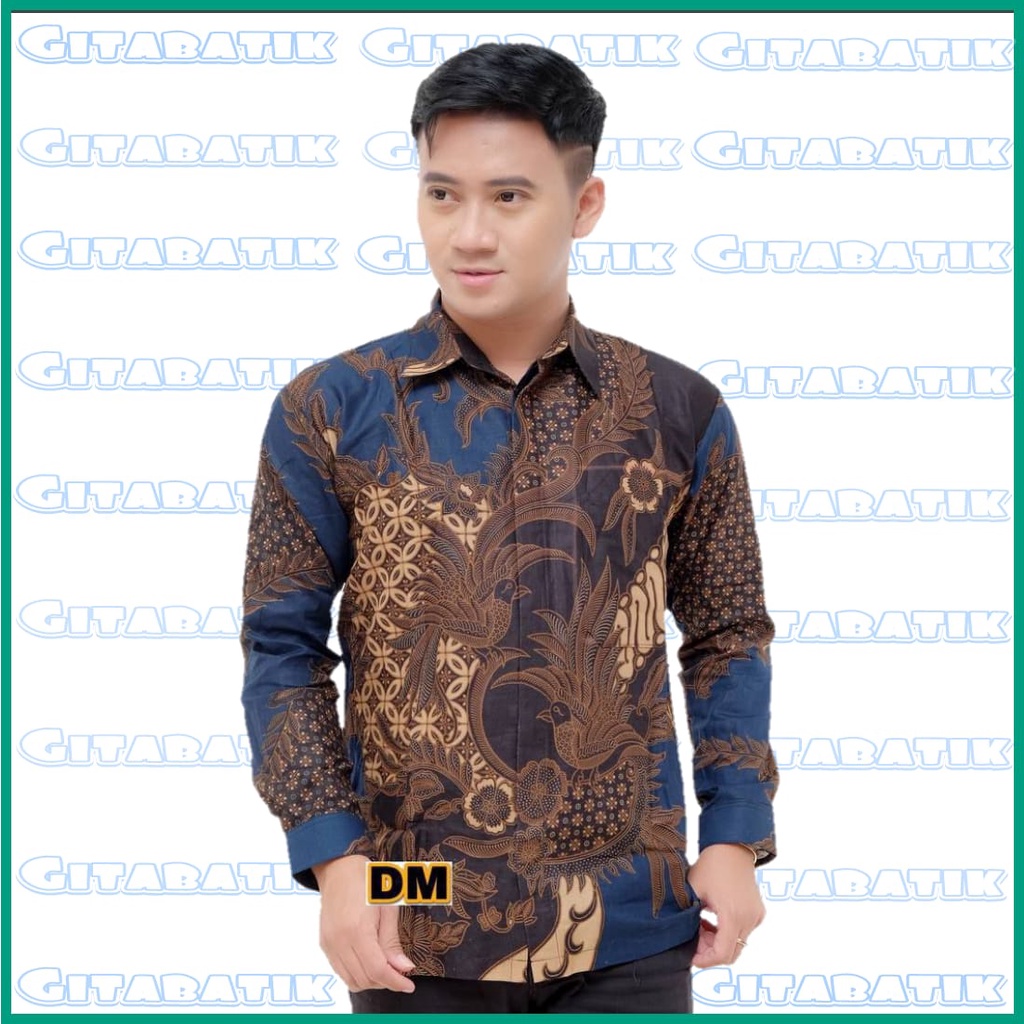 KEMEJA BATIK PRIA LENGAN PANJANG SIZE M L XL XXL Bswart HRB026 Batikshogan gita batik