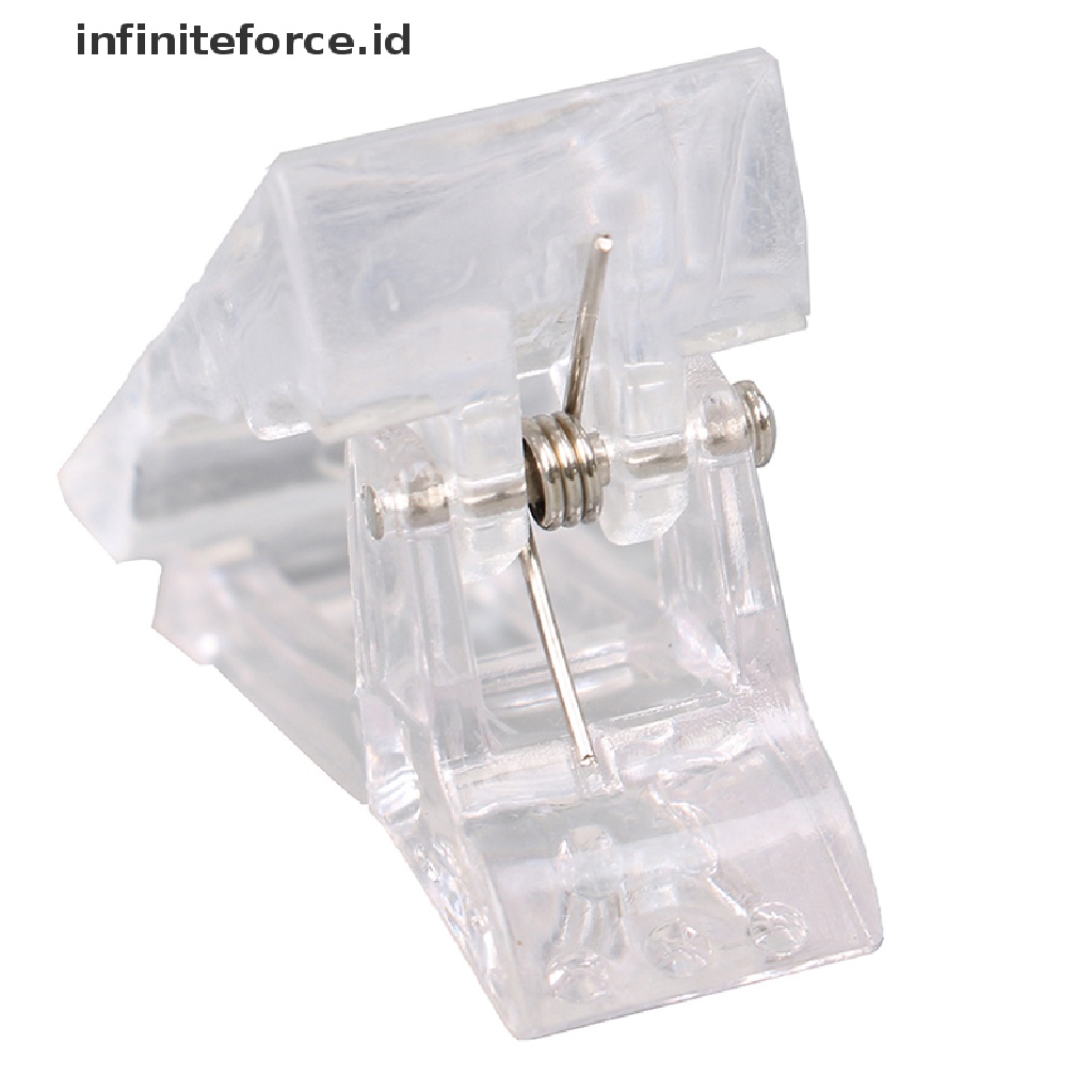 (infiniteforce.id) 5pcs / Set Klip Jepitan Kuku Palsu Bahan Plastik Untuk Nail Art UV Gel