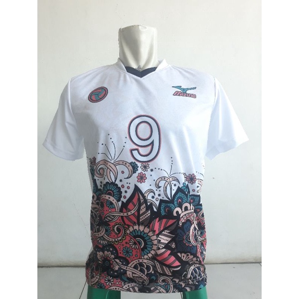 BAJU JERSEY VOLLY MIZUNO BATIK PUTIH