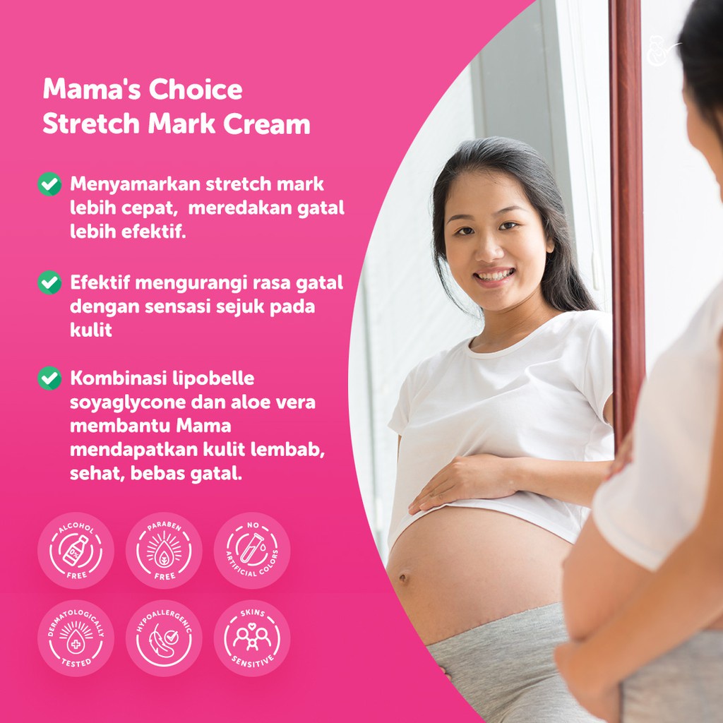 Mama's Choice Stretch Mark Cream (Solusi Perut Gatal dan Stretch Mark) - 100ml