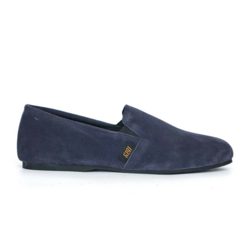 CHORD NAVY Sepatu Kasual Pria Slip On Casual Kulit Suede Selop Main Cowok Keren Trendy Slop Kerja Outdoor