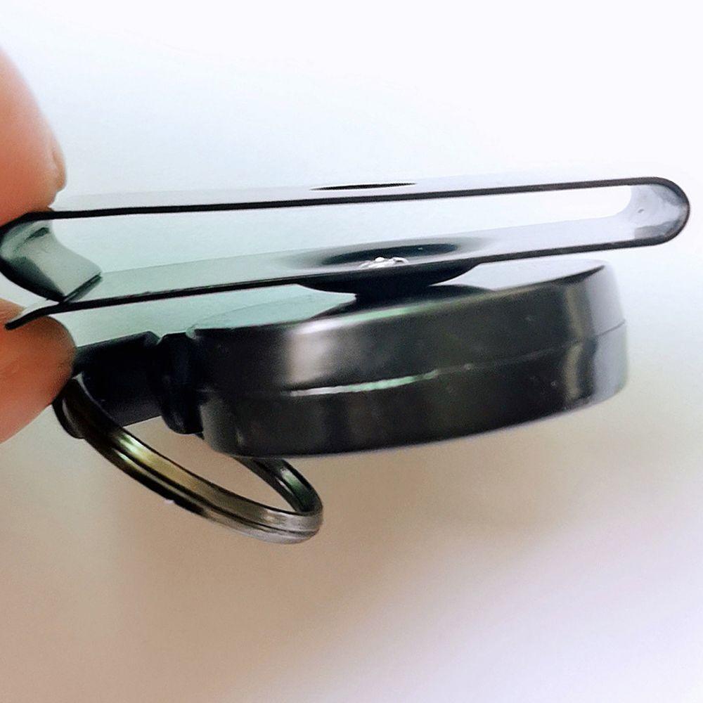 NEEDWAY Gantungan Kunci Kembali Extendable Awet Name Tag Lanyard Stationery Metal Reel Multitool Carabiner Klip ID Card Badge Holder