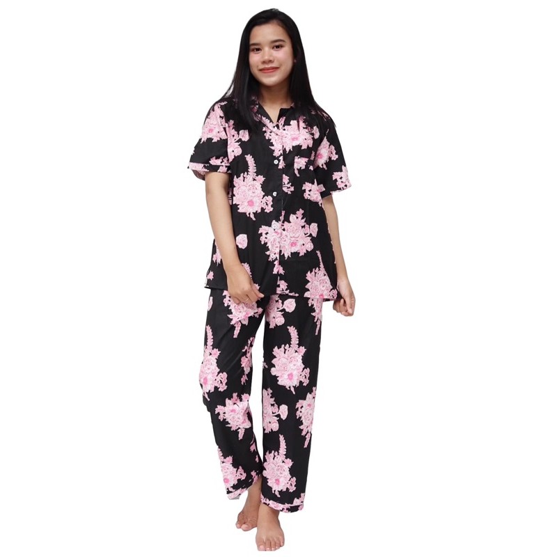 IZANY Piyama CP allsize One Set Rayon Import / Daily Set / Tie dye-CHRISANT BLACK