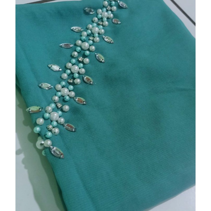 SEGIEMPAT PAYET BANDO BELLA/HIJAB BANDO MUTIARA/KERUDUNG PAYET BELLA SQUERE-Tosca