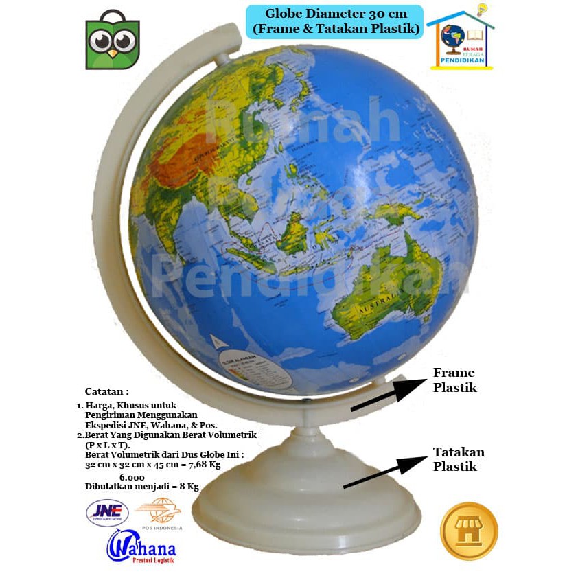 

GLOBE (BOLA DUNIA) 30 CM - TIPE 1 (Via JNE, Wahana, & Pos)