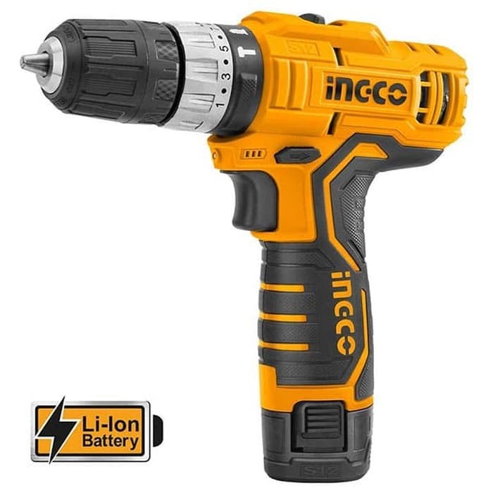 MESIN BOR IMPACT CORDLESS 12V LITHIUM (2B+1C)/BOR INGCO CIDLI1232