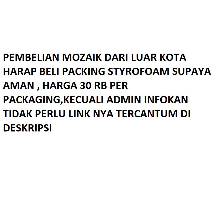 

Link Luar Kota Packing Sterofom