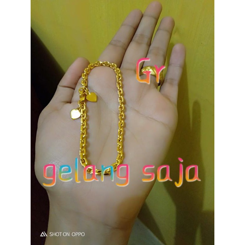 gelang Nori lapis emas 24k