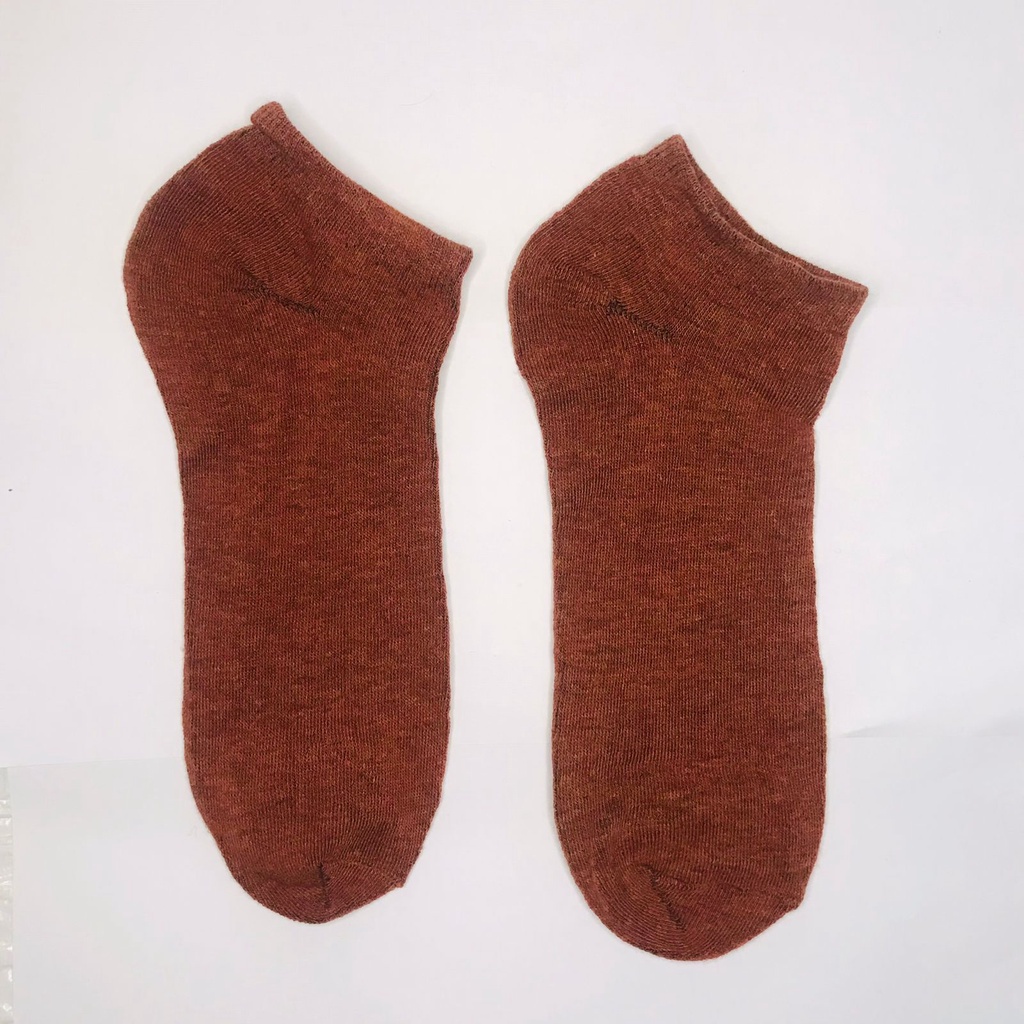 ⭐Bobastore⭐ R108 Kaos Kaki Polos Wanita KaosKaki Spandek Pendek Korea Murah Short Socks-MOTIF 2 MERAH CRAMEL