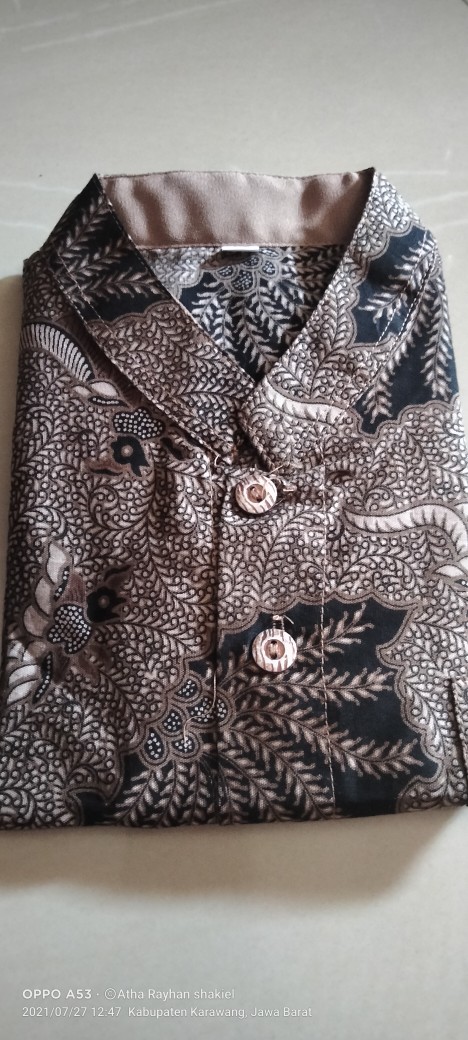 M231 Size S M L Xl Xxl Xxxl Bswart Batik Hrb026 Kenongo Hem Batik Kerang Coklat Abstrak